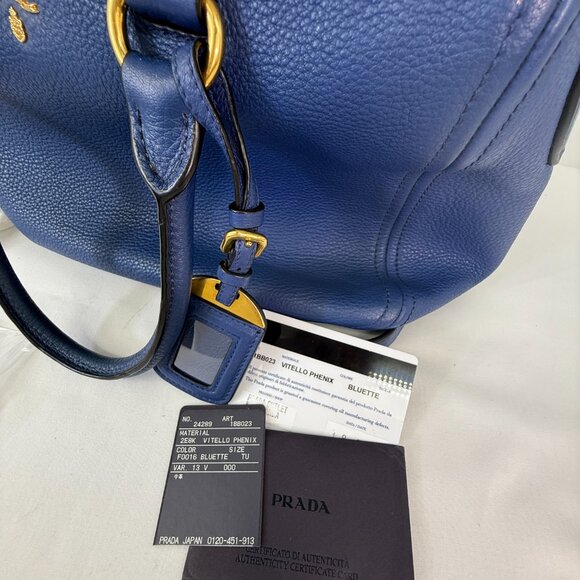 Prada Vitello Phenix Bluette 1BB023 - Picture 12 of 12
